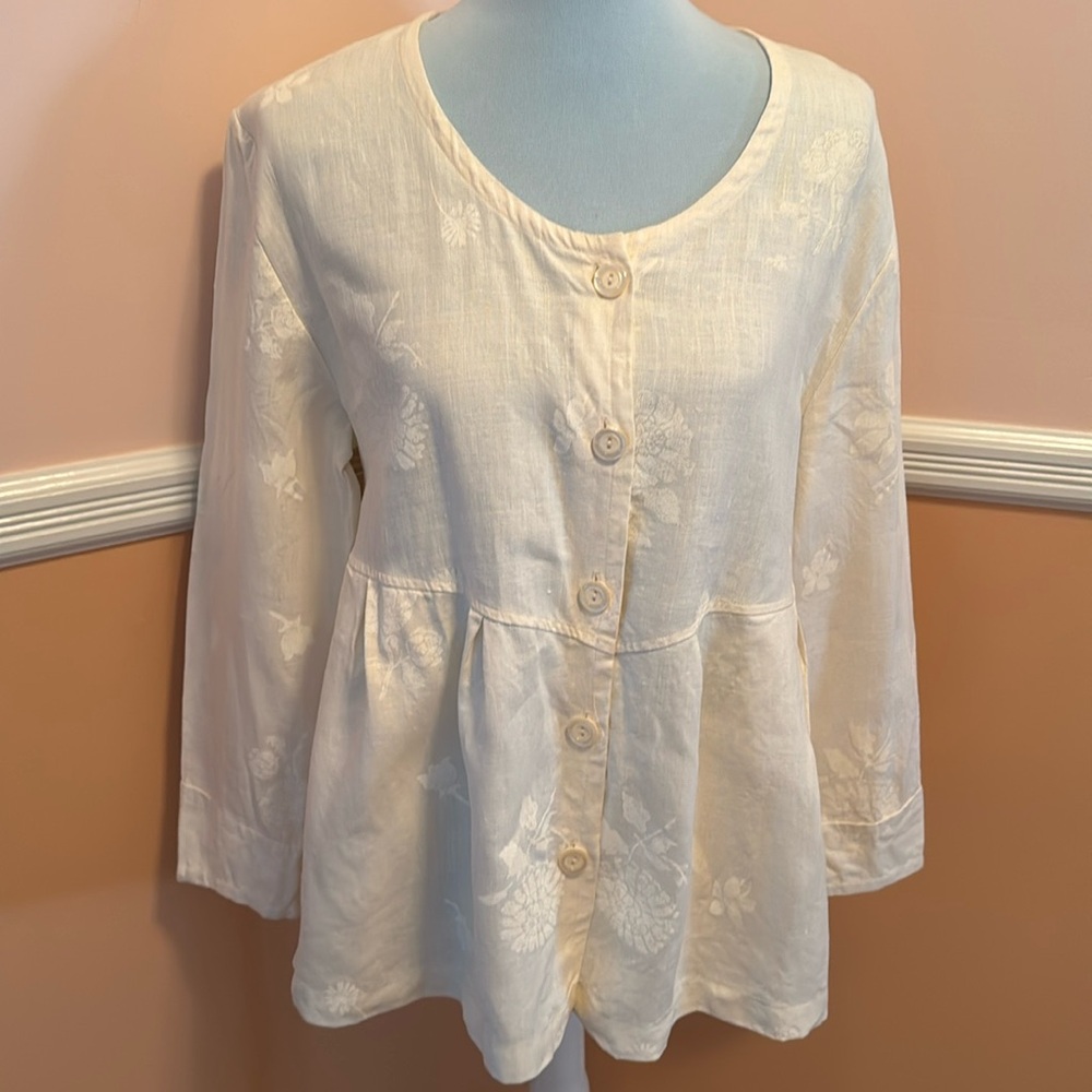 Linen high waisted smock top